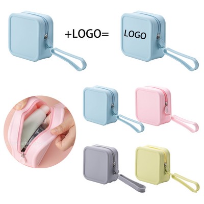 Silicone Square Storage Pouch with Handle