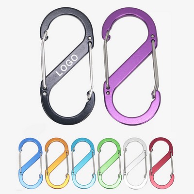 3 1/2'' Aluminum S Shaped Double Carabiner Keychain Clip