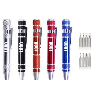 8-in-1 Aluminum Alloy Pen-Type Screwdriver
