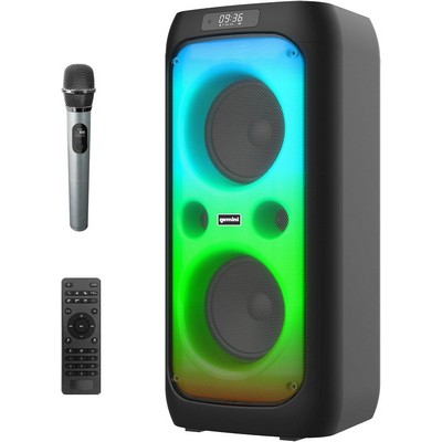 Gemini Dual 6.5" Portable Bluetooth Boombox w/Led Party Lighting