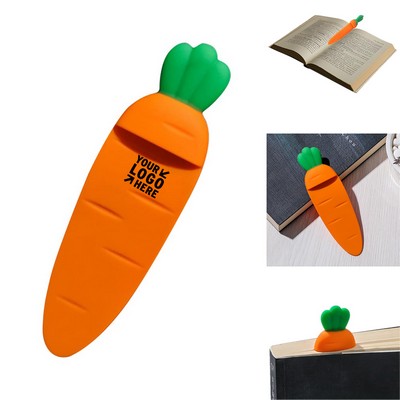 Flexible 3D Carrot Shape Silicone Bookmark