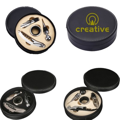 Leatherette Case Wine Opener Set