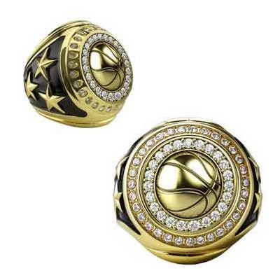 Basketball Championship Bling Ring Gold