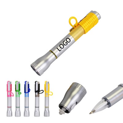 5 inch LED Light-Up Black Ink Pen With Necklace