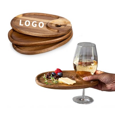 Cheese Board with Wine and Glass Holders
