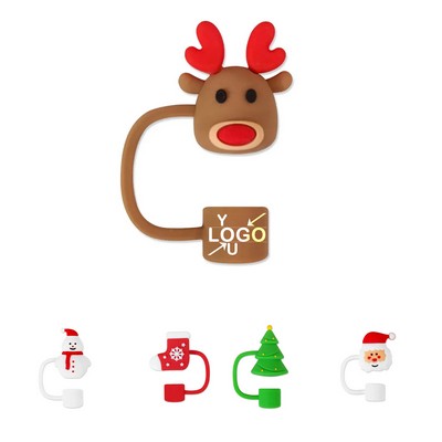 Festive Silicone Straw Cap Cover