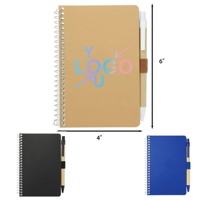 4" x 6" Pocket Spiral Notebook with Pen