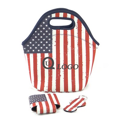 American Flag Neoprene Lunch Bag