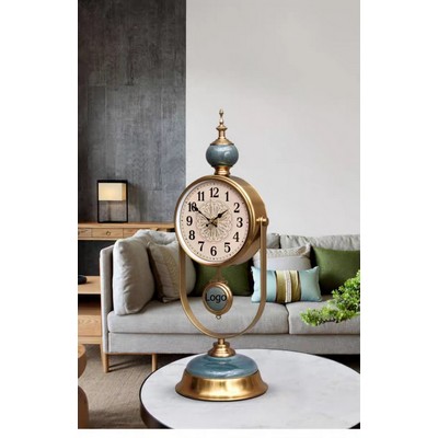 Vintage Desk Clock Antique Mantel Clock Silent Decorative Clock with Pendulum