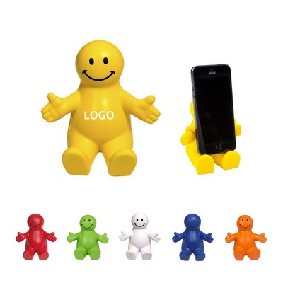 Squeezable Smile Face Guy Phone Holders