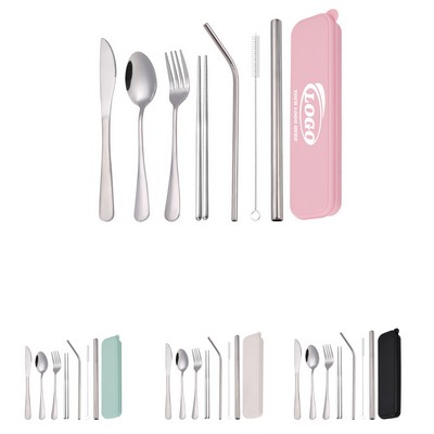 7-Piece Portable 304 Stainless Steel Cutlery Set