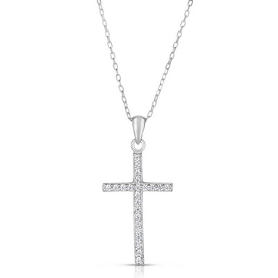 Jilco White Topaz Cross Necklace