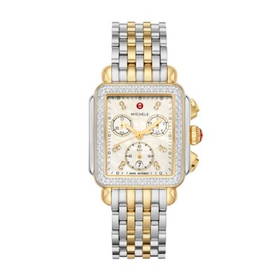 Deco Two-Tone 18K Gold-Plated Diamond Watch