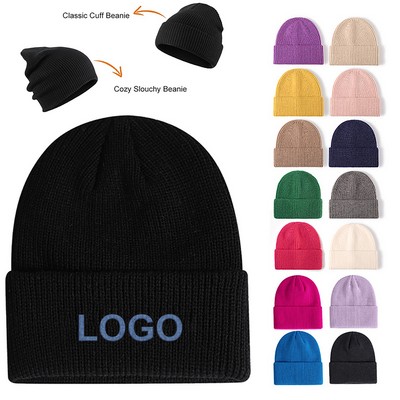 Classic Cuffed Knitted Beanie - By Sea