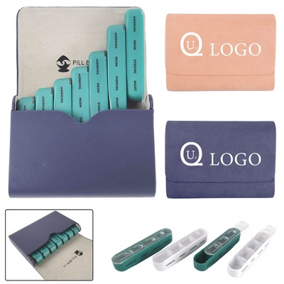 7-Day 28-Compartment Pill Box W/ Pu Storage Case