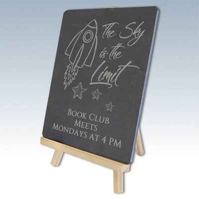 Large Acacia & Slate Easel