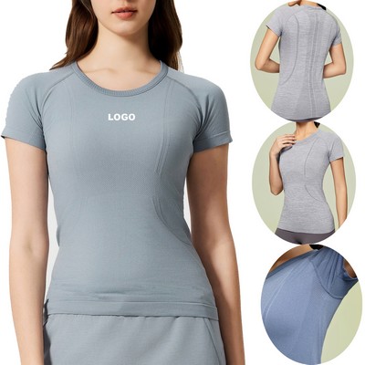 Custom Everyday Athleisure Top Women's Seamless Workout T-Shirt