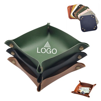 PU Leather Jewelry Box Table Tray