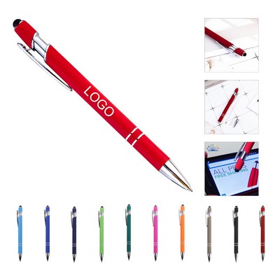 Soft Touch Ballpoint Pen with Stylus Tip