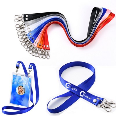 Double Clip Lanyard 2 Hook ID Badge Neck Strap