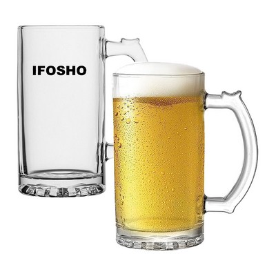 16oz Glass Beer Mug with Handle for Bar Alcohol Beverages