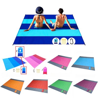 Waterproof Beach Blanket w/ 4 Stakes
