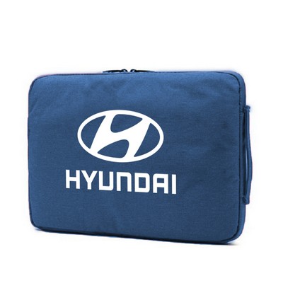 11" Nylon Laptop Bag with Multiple Pockets and One-Color Screen Print