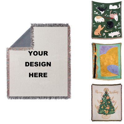 50"x 60" Durable Woven Jacquard Tapestry Blanket