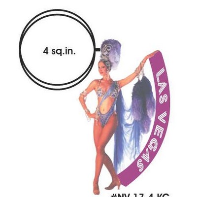 Vegas Showgirl in Purple Key Chain w/Clear Mirrored Back (4 Square Inch)