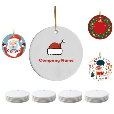 Custom 3" Ceramic Christmas Ornament