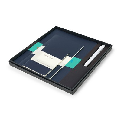 Moleskine® Assorted Cahier and GO Pen Gift Set - Sapphire Blue