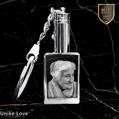 Memorial Personalized Crystal Keychain - Rectangular Shape