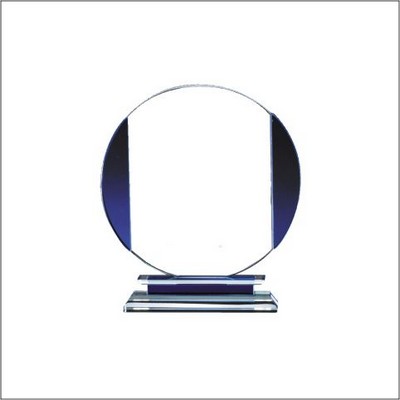 Sapphire Circle Glass Award, 8"H