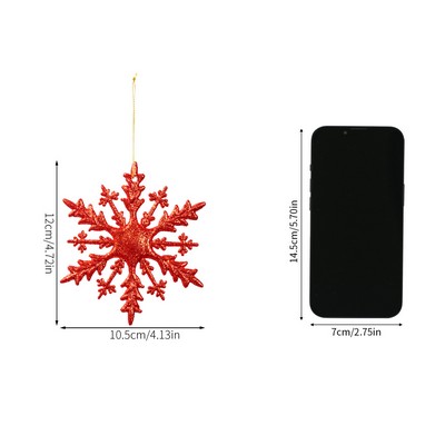Christmas Decoration Colorful Snowflake Ornament Gold Glitter 3D Snowflake Hanging Decor for Tree
