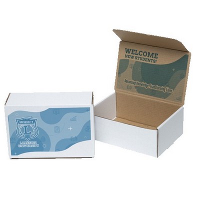 One Color White Display Mailer Box w/Inside Imprint (10" x 7" x 4")