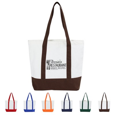 Canvas Tote Bag with External Pocket