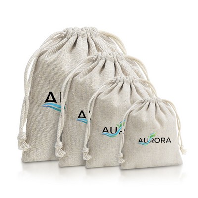 Natural Cotton & Linen Mini Drawstring Pouch