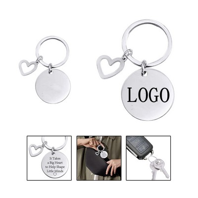 Heart Shaped Stainless Teacher Keyring