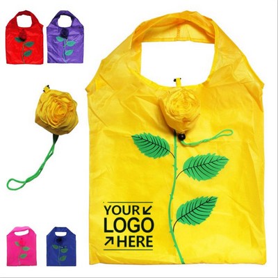 Rose-Shaped Polyester Foldable Shopping Bag