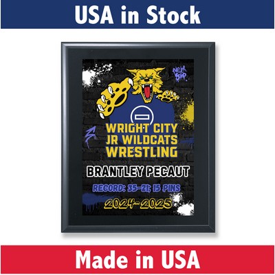 Solid Black Wood Award Plaque with UV Printed Direct to Wood-8x10