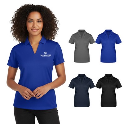 Women's V-Neck Micro Pique Tech Polo
