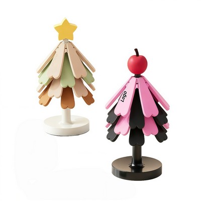 Premium Christmas Tree Shaped Heat Resistant Silicone Coaster Set