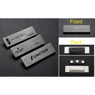 Professional Aluminum Alloy Name Tags Nameplate Badge with Safety Magnetic Pin #5