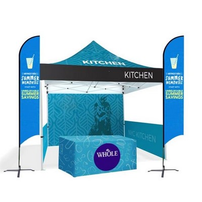 10'x10' Heavy Duty Canopy Tent Kit with Flag and Table Cover