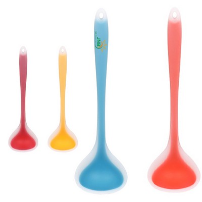 Silicone Non Stick Cooking Soup Ladle Spoon Ergonomic