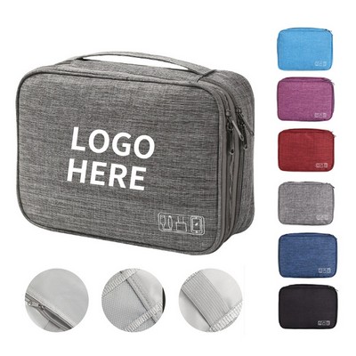 Portable Waterproof Cable Organizer Bag with 3 Layers