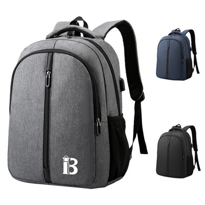 Nylon Laptop Backpack with USB Charging Port
