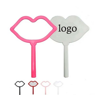 Lip Shape Handheld Makeup Mirror