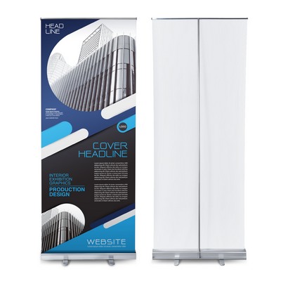 Premium 33.5" X 80" Retractable Aluminum Banner Stand
