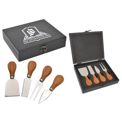 4 Pcs Knives Fork Wood Handle Cheese Slicer